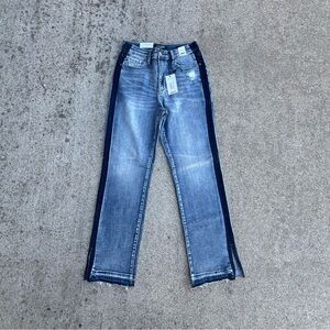 NWT Judy Blue Straight Leg Side Stripe Jeans